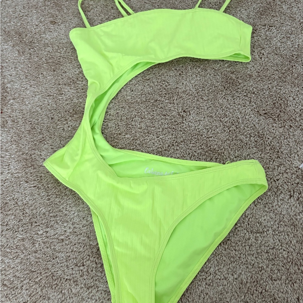Vibrant Green Asymmetrical One Piece Swimsuit